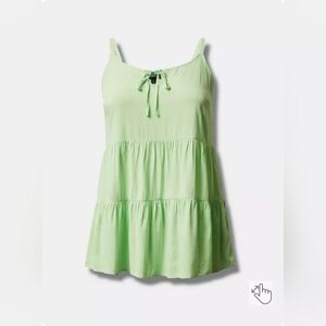 Torrid Rayon Slub Tiered Tie Front Cami